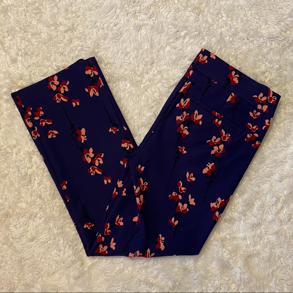 LOFT • Floral Straight Leg Ankle Pants